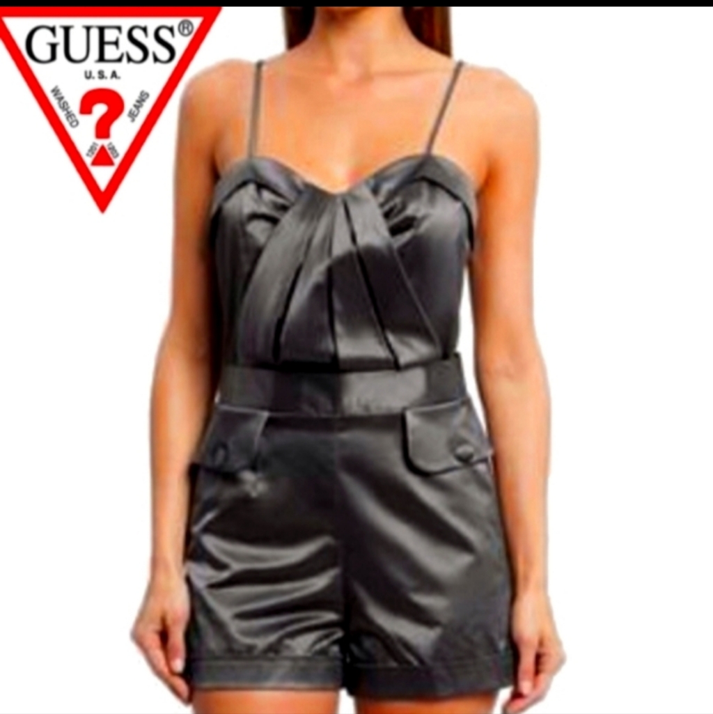 Euc,Guess Spaghetti Strap Rumper, Large, Thunder Grey